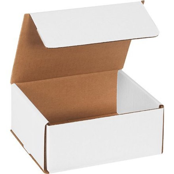 Box Packaging Corrugated Mailers, 7"L x 6"W x 3"H, White M763